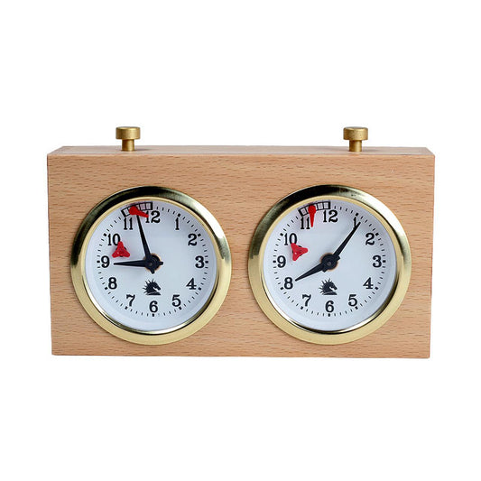 Analog Chess Clock in Light Wood