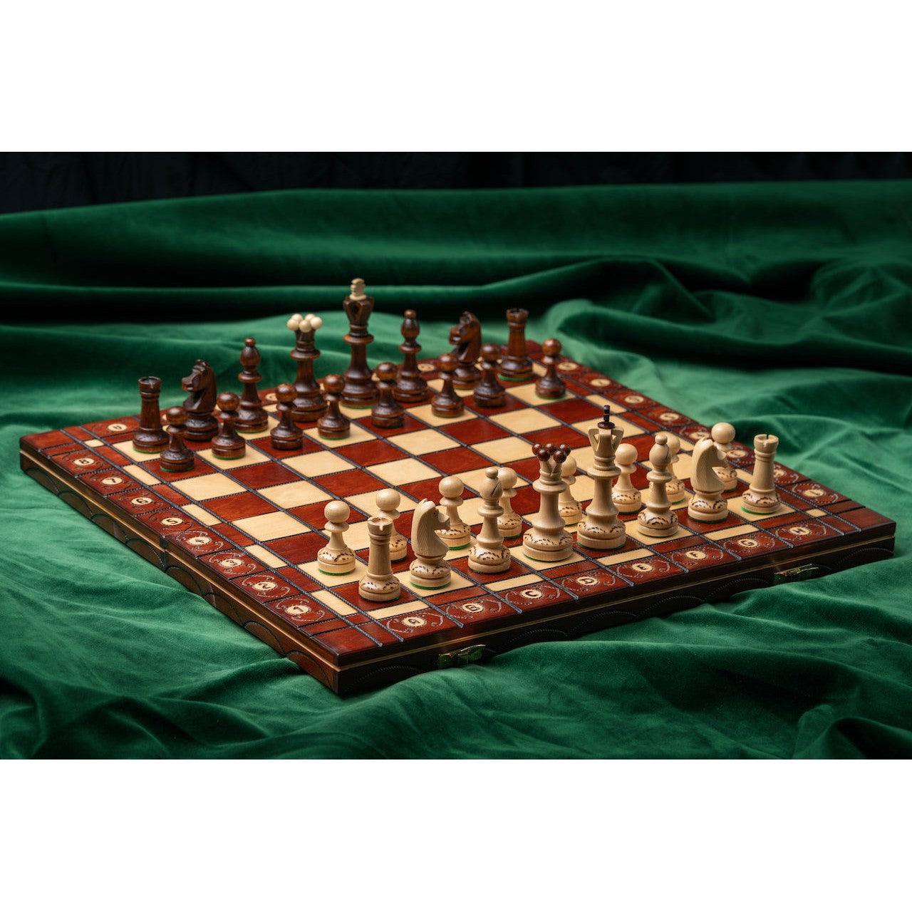 SENATOR Shakkipeli | 42cm-Taitettava Koristeellinen Shakkisetti-TiberianChess.fi