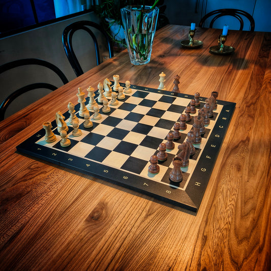 Shakkilauta MUSTA & Nappulat GERMAN STAUNTON