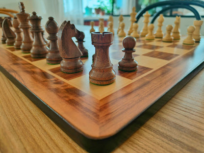 Chess Board ROUNDED & Chess Pieces GERMAN STAUNTON
