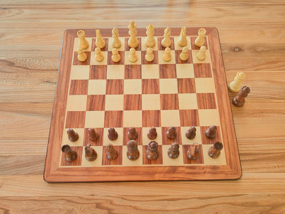 Chess Board ROUNDED & Chess Pieces GERMAN STAUNTON