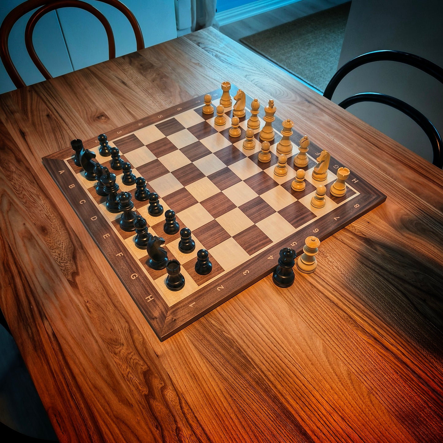 Shakkilauta PÄHKINÄ & Nappulat GERMAN STAUNTON BLACK