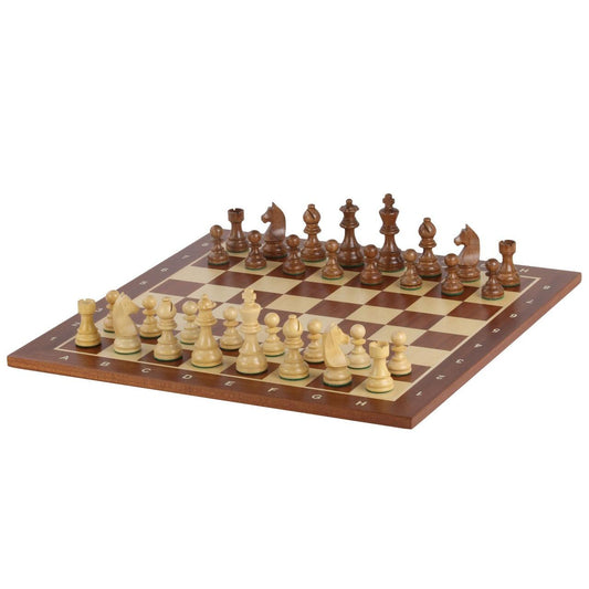 Chess Board MAHOGANY & Chess Pieces GERMAN STAUNTON