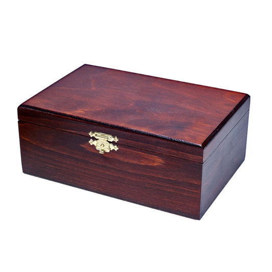 Dark Wooden Storage Box for Chess Pieces